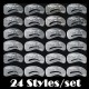 Willtoo 24 Styles Eyebrow Shaping Stencils Grooming Kit Makeup Shaper Set Template Tool