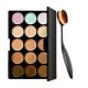 Démarrer 15 couleurs Concealer Eye Kit palette d'ombre et maquillage Toothbrush Curve Brush