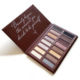 Meilleur Pro Eyeshadow Palette Maquillage - Matte + Shimmer 16 couleurs - très pigmentée - Nudes professionnels Bronze naturel c