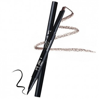 HeyBeauty Eyeliner Eyebrow Pencil Waterproof Automatic Eyebrow Pencil Eyeliner 2 in 1 Makeup Cosmetic Tool, Dark Brown-3