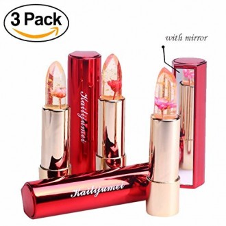 kailijumei flower jelly lipstick set of 3 color Temperature Change Moisturizer flower lip stick by (3 flavors kailijumei)