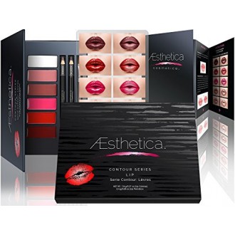 Aesthetica Kit Contour Lip Matte - Modelage et surlignage Matte Lipstick Palette Set - Comprend Six lèvres Crèmes, Four