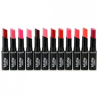 12pc Nabi Cosméticos mate profesional del lápiz labial Conjunto de 12 asombrosos colores MLS01-12