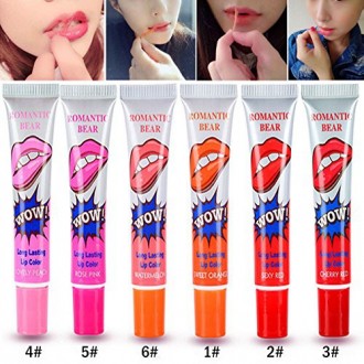 Banggood 6 piezas de Mujeres fácil de la cáscara de maquillaje Off y dura más tiempo Tatto brillo de labios del lápiz labial (1 