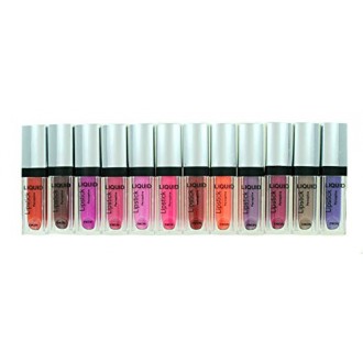 12 Matte Finish Pigment Lip Gloss set - grade professionnel (Liquid Lipstick)