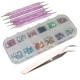 3000pcs 2mm 12 Color Nail Art Glitter Rhinestones Tips + 5 x 2 Way Marbleizing Dotting Pen + Tweezer