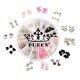 Ongles Charms pueen 3D Roue de 24pcs résine et alliage strass Nail Art Décoration Bow Fleur de bricolage pour Nails &amp; Mobile