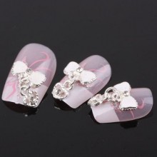 350buy 10pcs Bow Tie Coeur alliage 3D strass Nail Art Slice bricolage Décoration