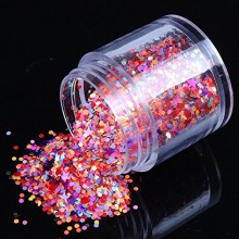 ECBASKET New Arrival Red Hexagon Star Shape Glizty Nail Powder Dust DIY Nail Glitter Slices