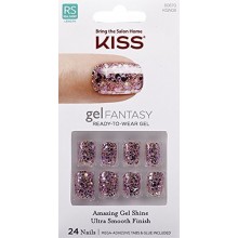 NEW 2016 Kiss Nails GEL FANTASY KGN08 (FAUX REAL) Short Design Nails w/Adhesive Tabs & Glue by Kiss