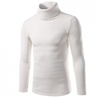 Hommes Vêtements, Neartime Casual Haut-Col Pulls Tops Hiver chaud (XL, blanc)