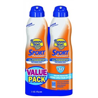 Banana Boat Ultra Mist Sport Performance Broad Spectrum Sun Care Sunscreen Spray - Twin Pack - SPF 30, 6 oz