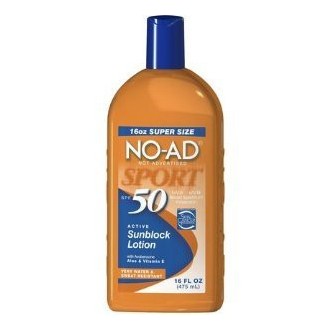 NO-AD Sport actif Lotion écran solaire, SPF 50 16 oz