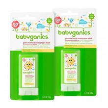 Babyganics Mineral-Based Baby Sunscreen Stick, SPF 50, .47oz Stick (Pack of 2)