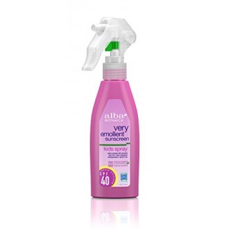 Alba Botanica muy emoliente, niños spray protector solar SPF 40, de 4 onzas