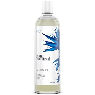 InstaNatural Gel de Aloe Vera - Mejor Pura, orgánico y prensado en frío Crema hidratante para la cara y el pelo - Grande para en