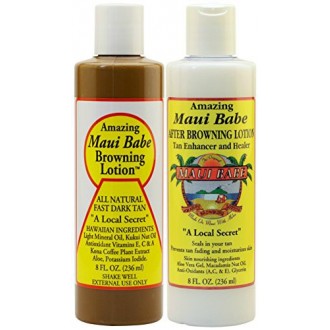 Maui bebé antes y después del paquete de sol (Browning Loción 8 oz, después de dorar Loción 8 oz)