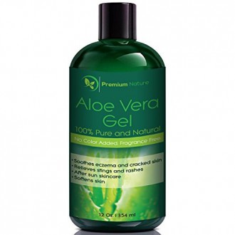 Premium Nature Aloe Vera Gel for Face Body & Hair, 12 oz