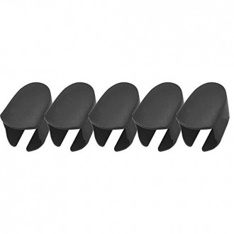 5 Pcs Outdoor Travel Use Plastic Makeup Brush Protective Cover Cap for Toothbrush Style Oval Head Shaped Makeup Brush Black