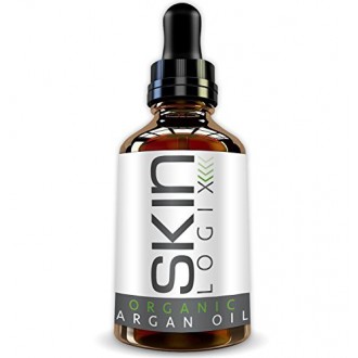 Organic Argan Oil 100% Certified Pure Moroccan Argan Oil For Hair, Skin, Face, and Nails 2oz Bottle From Skin Logix