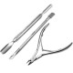 Tengchang Stainless Steel Nail Art Manucure Set 3Pcs Spoon Pusher cuticules outil