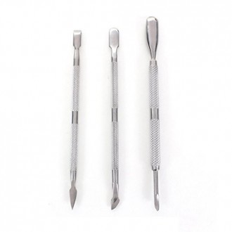 Manucure Pédicure Set - TOOGOO (R) 3Pcs Nail Art en acier inoxydable cuticules Spoon Remover Pusher manucure pédicure