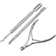 JewelryLove Stainless Steel Nail Cuticle Spoon Pusher Remover Cutter Nipper Clipper Pack of 3