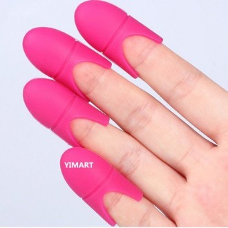 Gel silicone rouge Yimart 10PCS Rose Nail Soak Off Gel UV Art Polish Remover Wrap Cap Set Outils Résurrection Clip