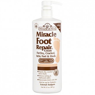 Miracle of Aloe Miracle Foot Repair Cream 32 Oz As Seen On TV Guarantees to Repair Dry, Cracked Feet & Heels! Helps Stop