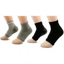 Peau AYAOQIANG Hydratant Gel ouvert Toe Heel Socks, Spa Socks pour Hard Dry Cracked -2 ​​Paire (noir et gris)