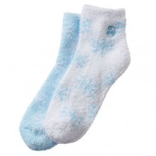 Paquet de 2 Terre Therapeutics Thera-Soft Aloe / Vitamine E hydratantes Chaussettes: Baby Blue / Snowflakes