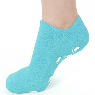 Soften Spa Gel Socks for Cracked Skin Moisturising feet care Exfoliating Dry Heel Booties pedicure (socks, blue)