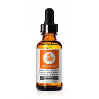 OZNaturals- vitamina C en suero para tu cara Contiene la capacidad profesional de 20% Vitamina C + Ácido Hialurónico - Anti arru