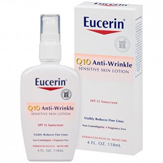 Eucerin Q10 Anti-Wrinkle Sensitive Skin Lotion SPF 15, 4 Ounce