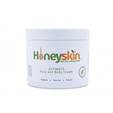 Cara miel Honeyskin Organics Aloe Vera + Manuka y crema corporal para la rosácea, eczema, psoriasis, erupciones cutáneas, comezó