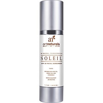 Art Naturals Facial Sunscreen SPF 30 &amp; Hydratant Teinté / Anti Aging Cream - 1,5 oz Résistant à l'eau 80 Minutes - Fabriqué 