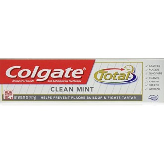 Colgate Total Toothpaste, Anticavity Fluoride and Antigingivitis, Clean Mint Travel Size, TSA Aproved, 0.75 Oz (12 Pack)