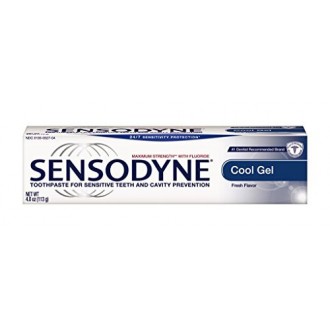 Sensodyne Toothpaste for Sensitive Teeth and Cavity Prevention, Maximum Strength, Cool Gel, 4-Ounce Tubes (Pack of 4)