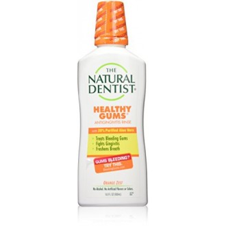 The Natural Dentist Healthy Gums Antigingivitis Rinse in Orange Zest flavor. The no-mint treatment for bleeding gums.