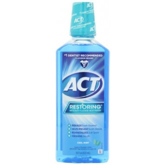 ACT Restaurer Mouthwash, Cool Splash Mint, 18-Ounce Bottle (Pack de 4)