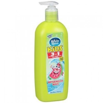 White Rain Kids 3-in-1 Shampoo, Conditioner, and Body Wash Zany Watermelon 26.5 Ounce Pump Bottle