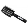 100% cerdas de jabalí y nylon curvada Brush- de pelo de jabalí Cepillo para el pelo sano Brillante